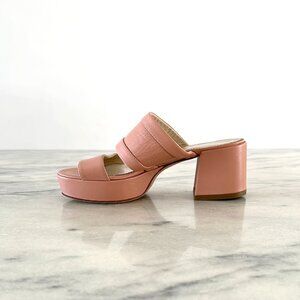 Fiorangelo Soft Pink Quite Luxury Women's Block Heel Sandals 5